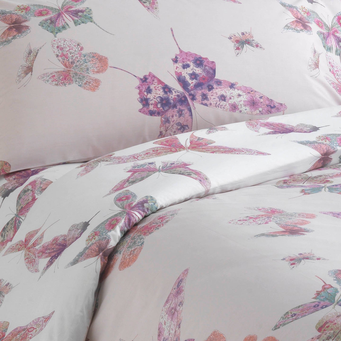 Completo Copripiumino Emporium Butterfly Moderno in Percalle