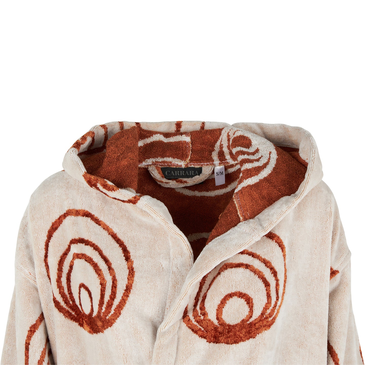 Accappatoio con Cappuccio Carrara Bronze circles Moderno in Spugna