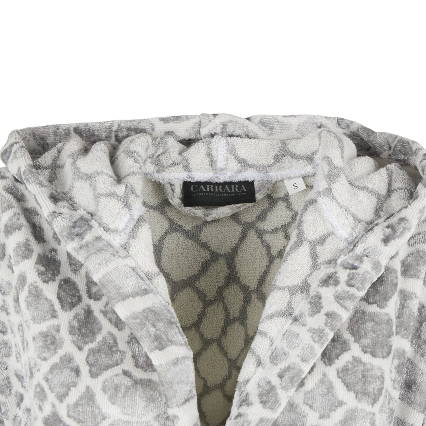 Accappatoio con Cappuccio Carrara Silver taipan Moderno in Spugna