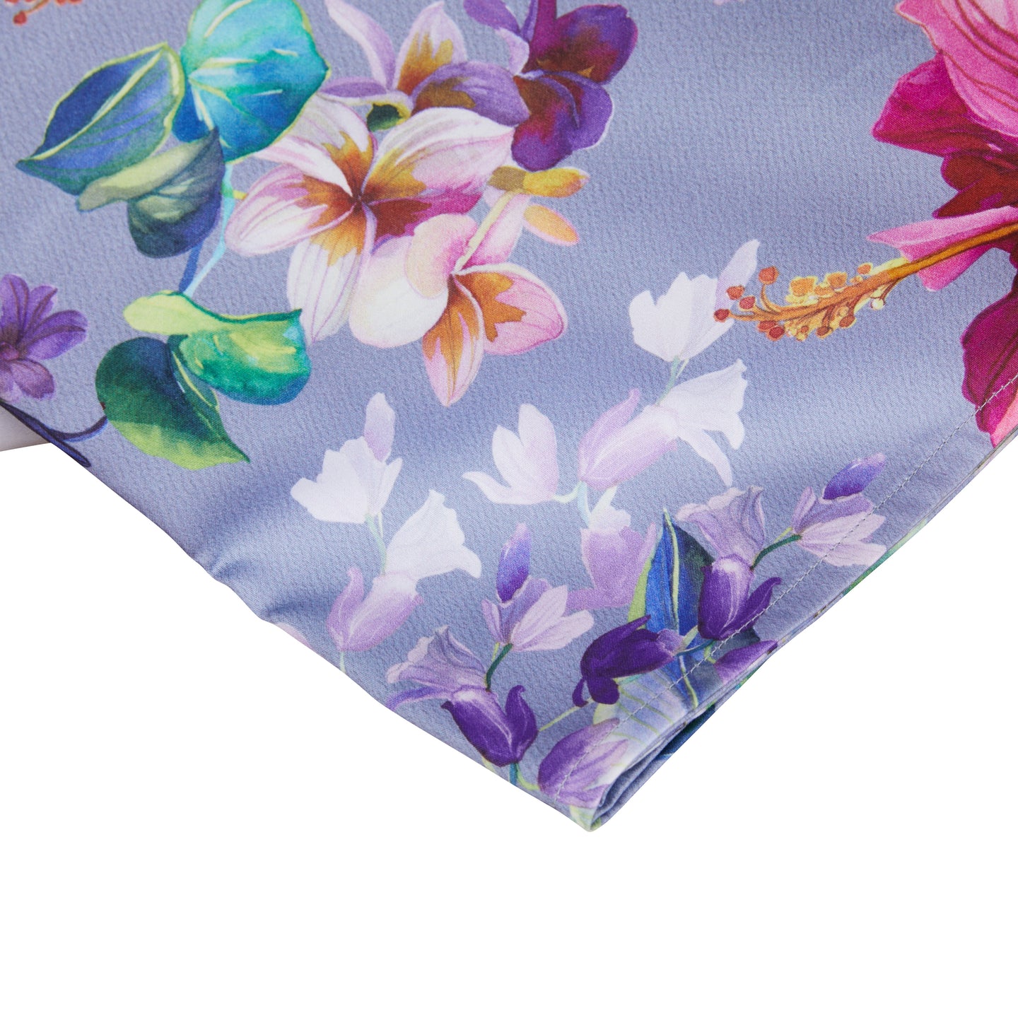 Completo Lenzuola Mirabello Plumbago Floreale in Raso di cotone