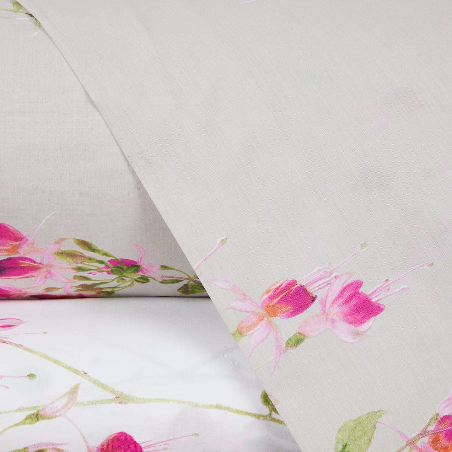 Completo Lenzuola Emporium Fuchsia Floreale in Percalle