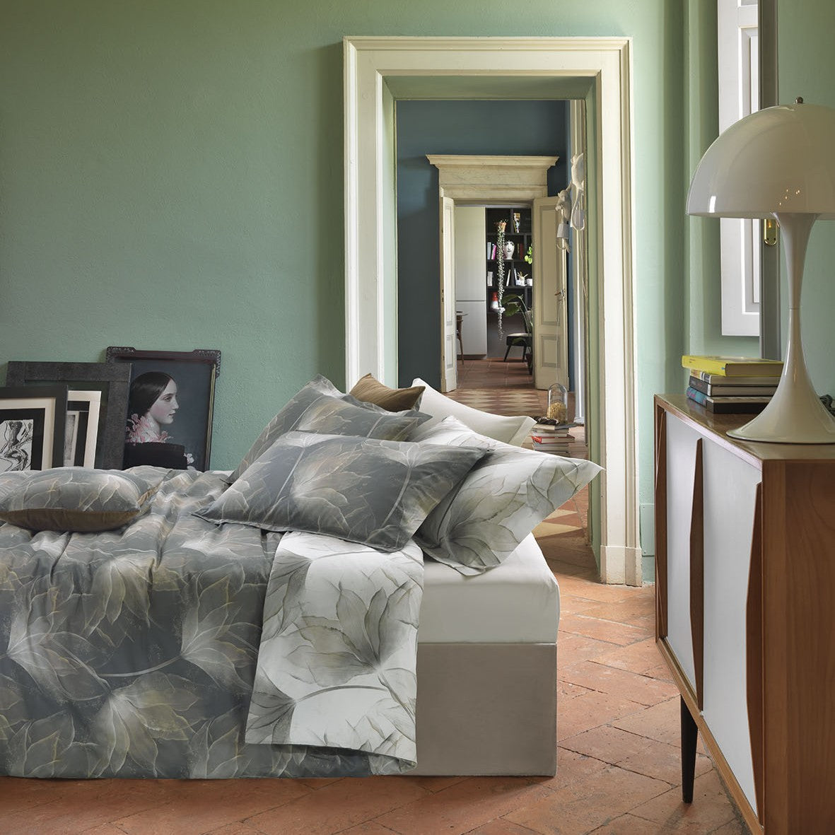 Completo Lenzuola Mirabello Abstract flower Floreale in Raso di cotone