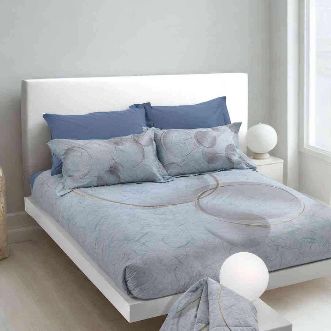 Copripiumino con federe Carrara Paper Moderno in Percalle