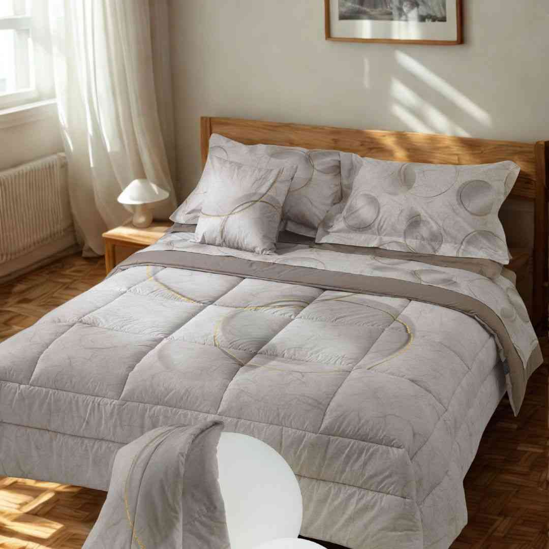 Copripiumino con federe Carrara Paper Moderno in Percalle