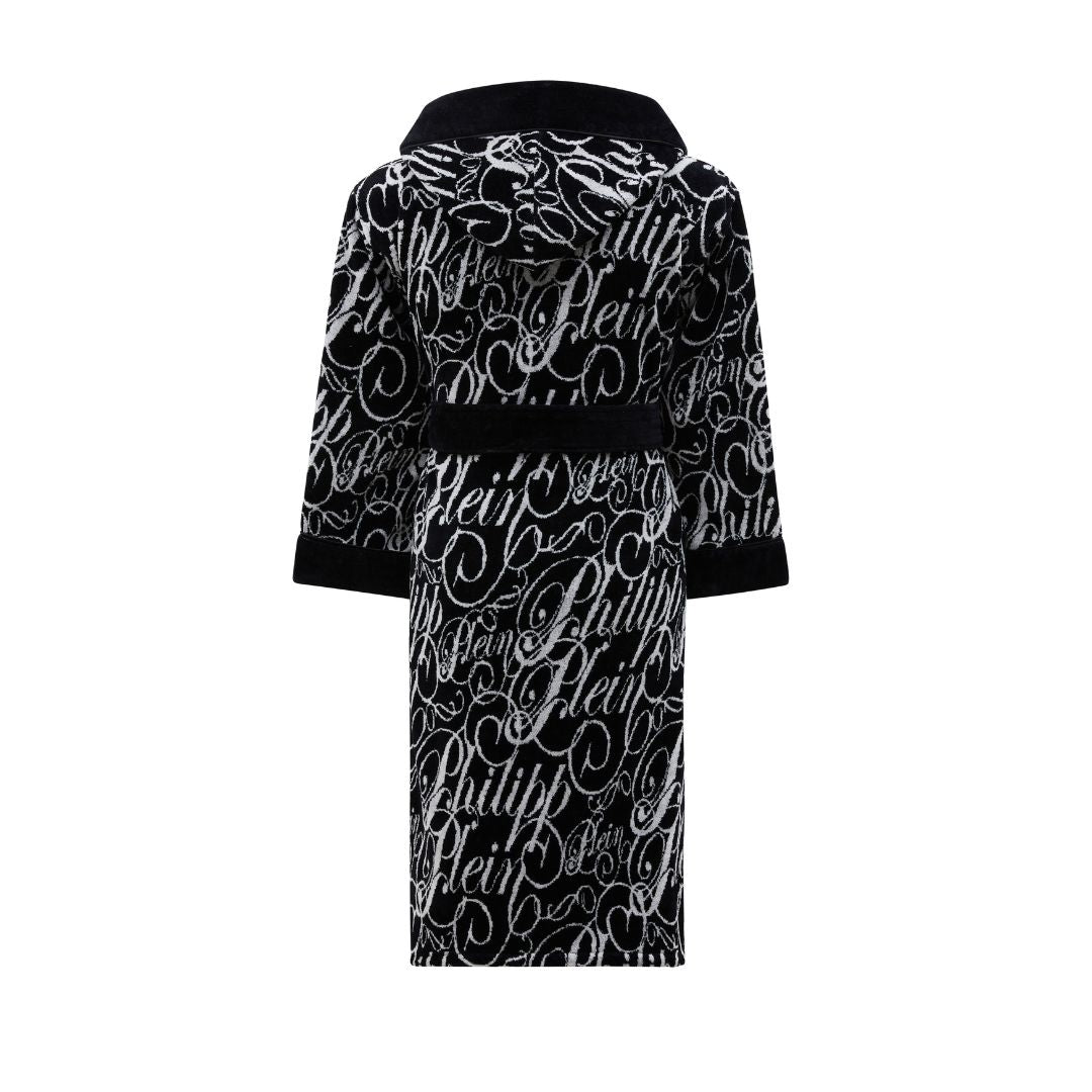 Accappatoio con Cappuccio Philipp Plein Script Moderno in Spugna