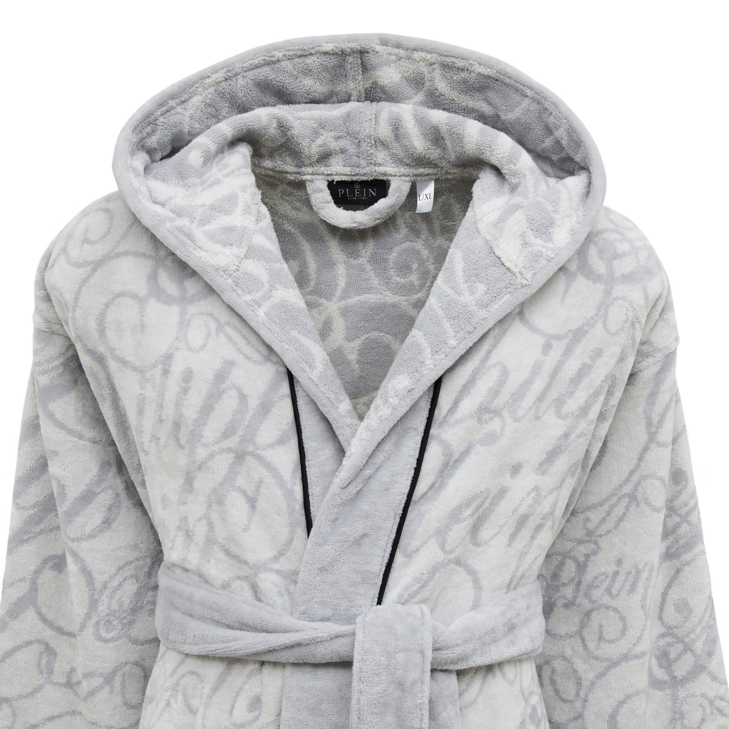 Accappatoio con Cappuccio Philipp Plein Script Moderno in Spugna
