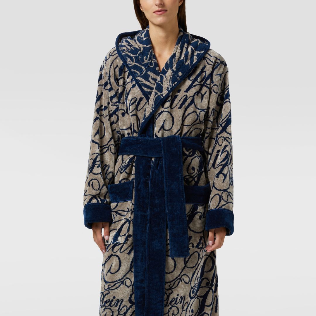 Accappatoio con Cappuccio Philipp Plein Script Moderno in Spugna