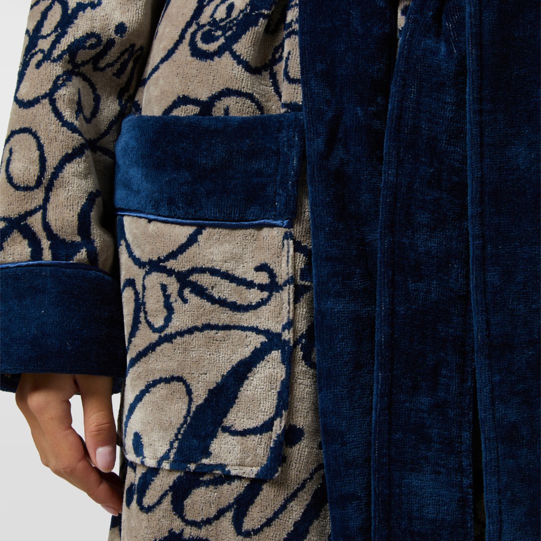 Accappatoio con Cappuccio Philipp Plein Script Moderno in Spugna