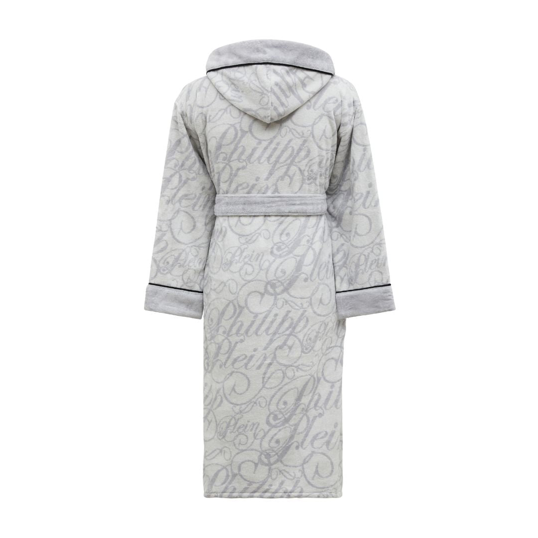 Accappatoio con Cappuccio Philipp Plein Script Moderno in Spugna