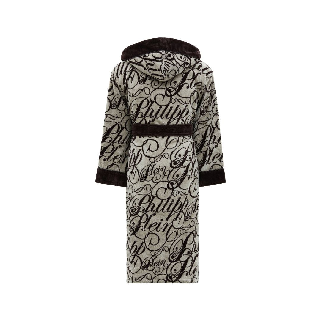 Accappatoio con Cappuccio Philipp Plein Script Moderno in Spugna