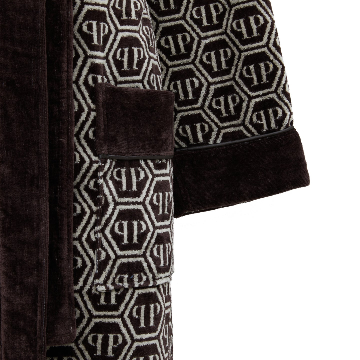 Accappatoio con Cappuccio Philipp Plein Pattern Moderno in Spugna