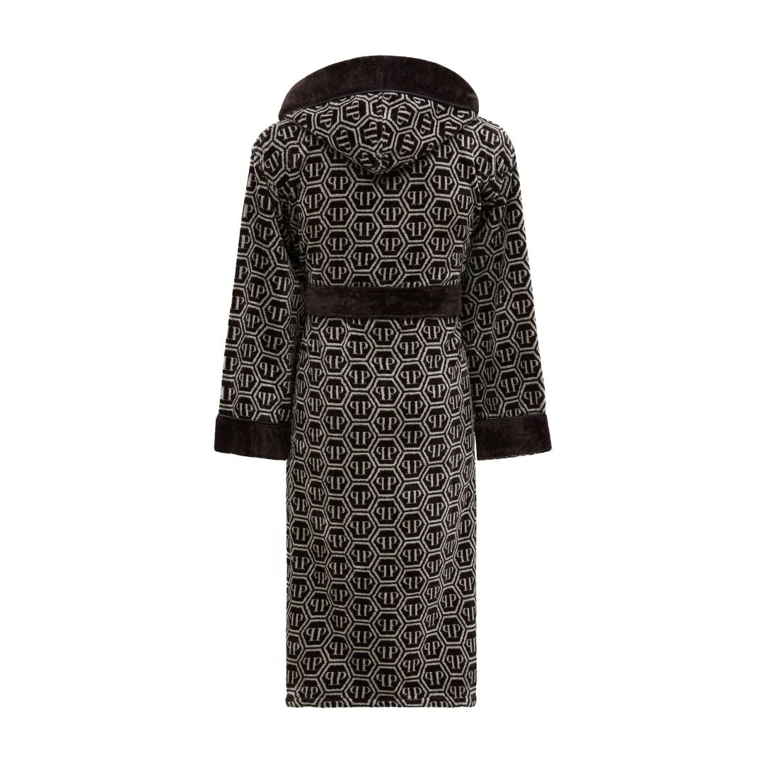 Accappatoio con Cappuccio Philipp Plein Pattern Moderno in Spugna