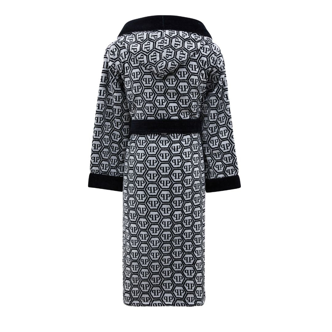 Accappatoio con Cappuccio Philipp Plein Pattern Moderno in Spugna