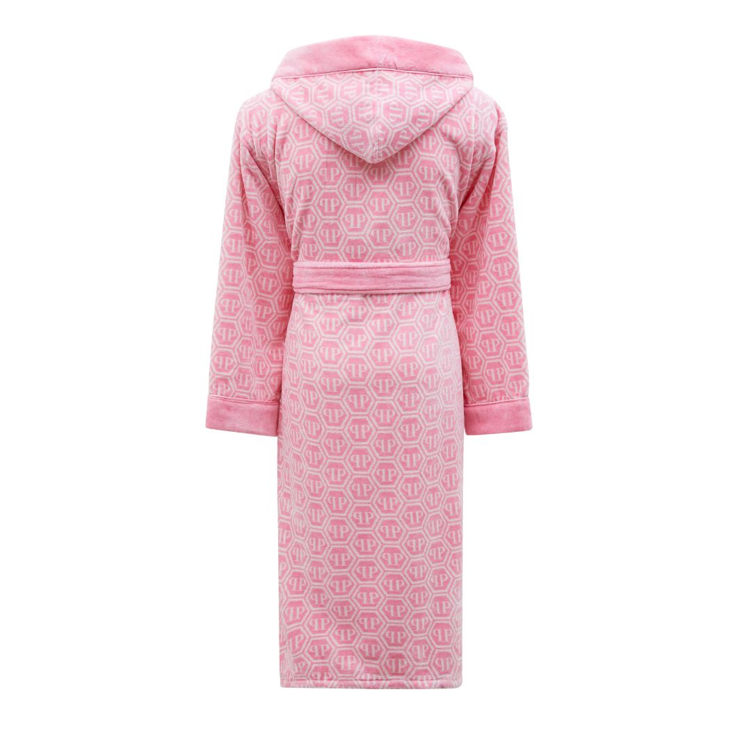 Accappatoio con Cappuccio Philipp Plein Pattern Moderno in Spugna