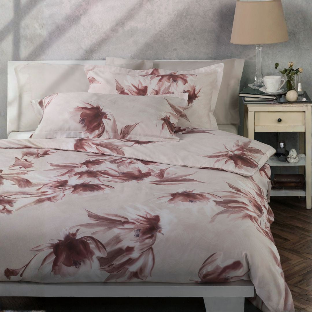 Completo Lenzuola Emporium Lago-d'argento Floreale in Percalle