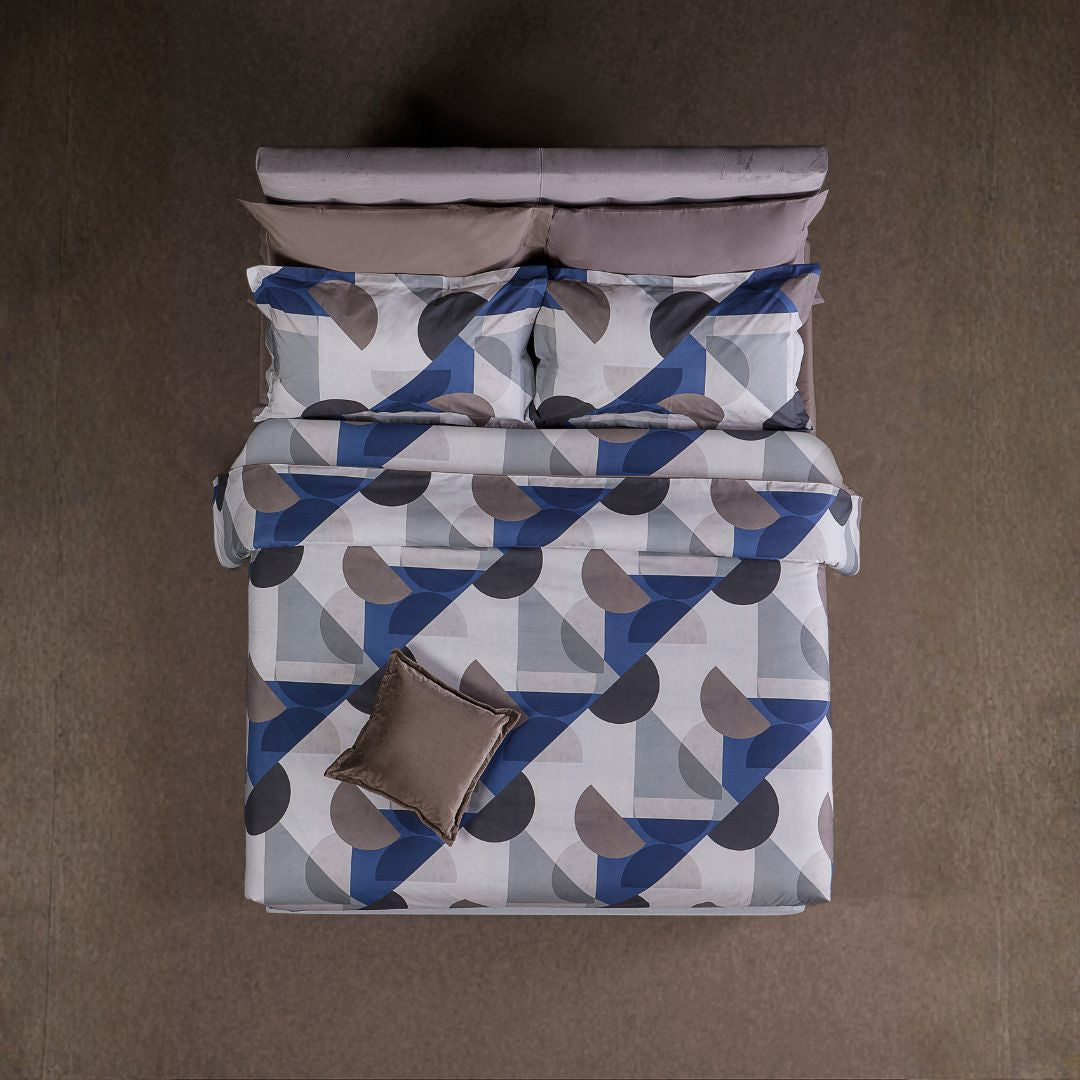 Completo Lenzuola Mirabello Forme Moderno in Percalle Luisiana