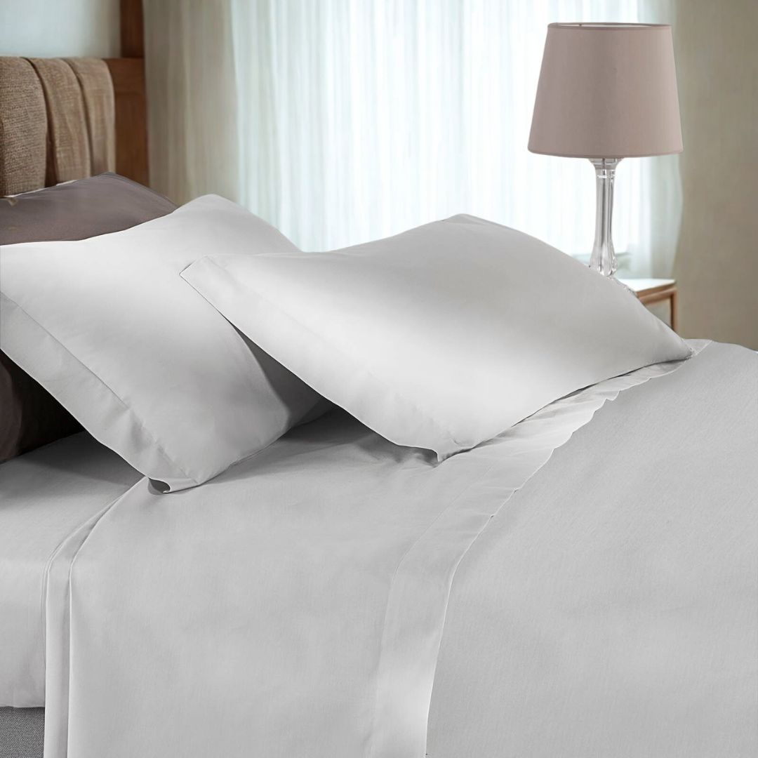 Completo Lenzuola Mirabello Luisiana Louisiana Tinta Unita in Percalle Luisiana