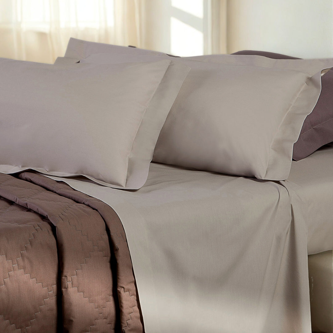 Completo Lenzuola Mirabello Luisiana Louisiana Tinta Unita in Percalle Luisiana