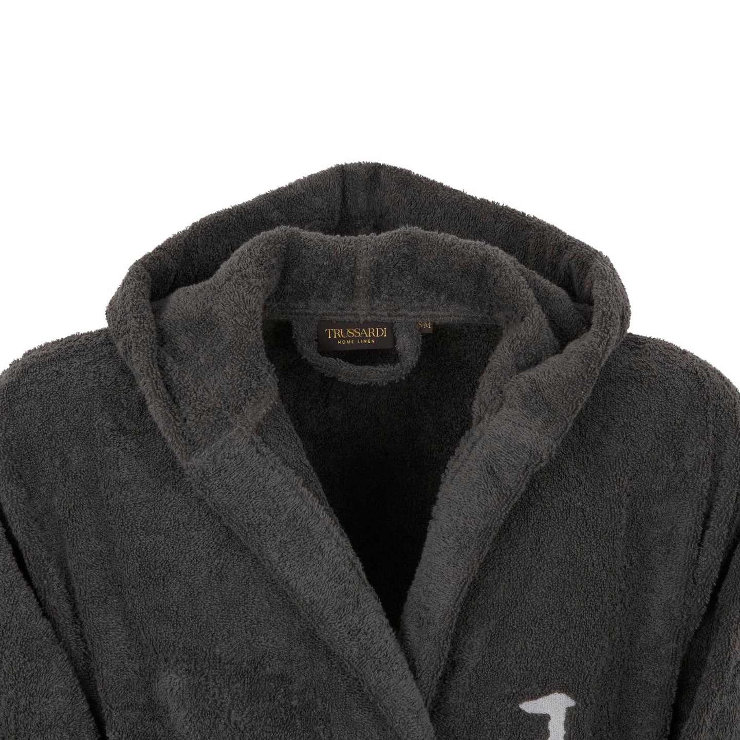 Accappatoio con Cappuccio Trussardi Ribbon Tinta Unita in Cotone