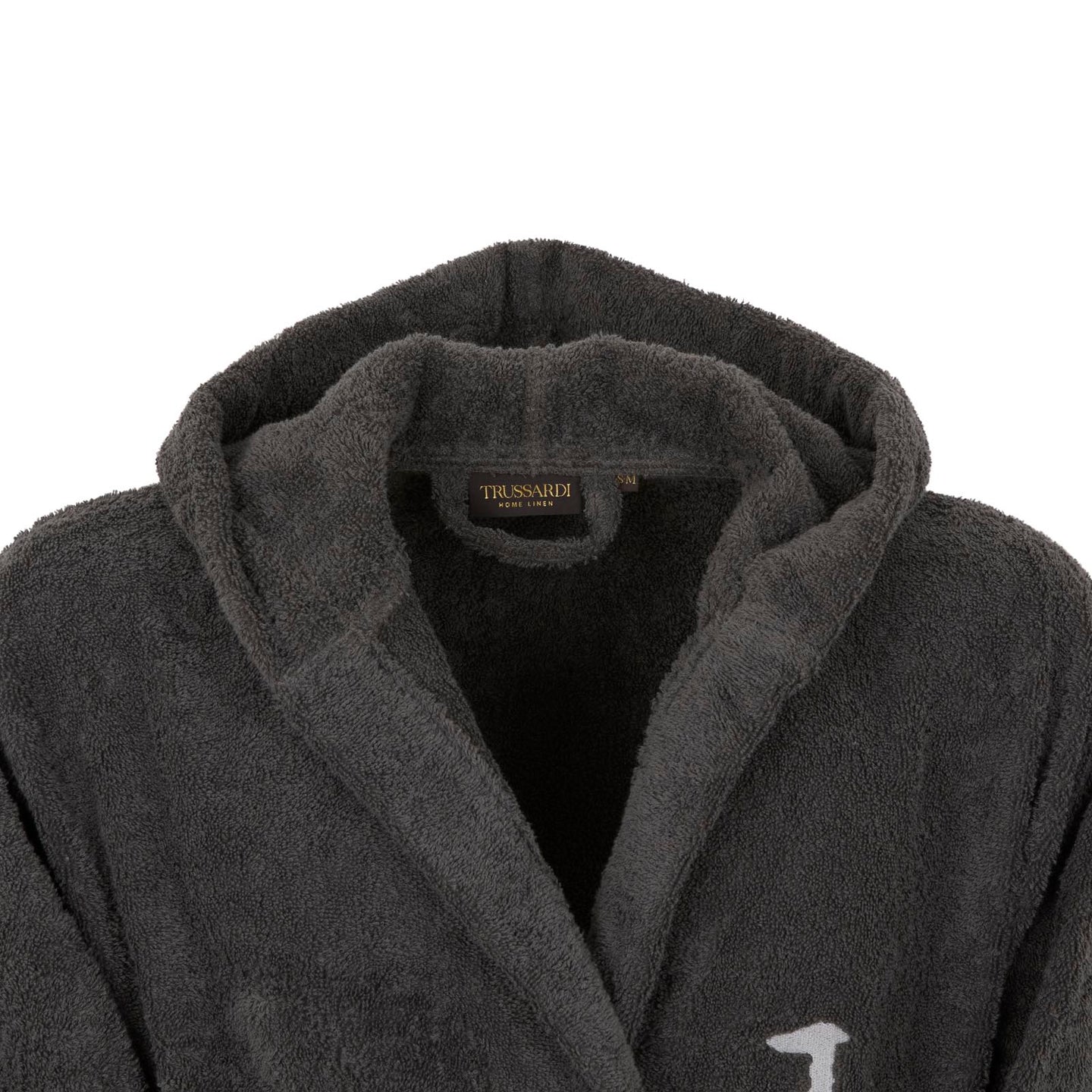 Accappatoio con Cappuccio Trussardi Ribbon Tinta Unita in Cotone