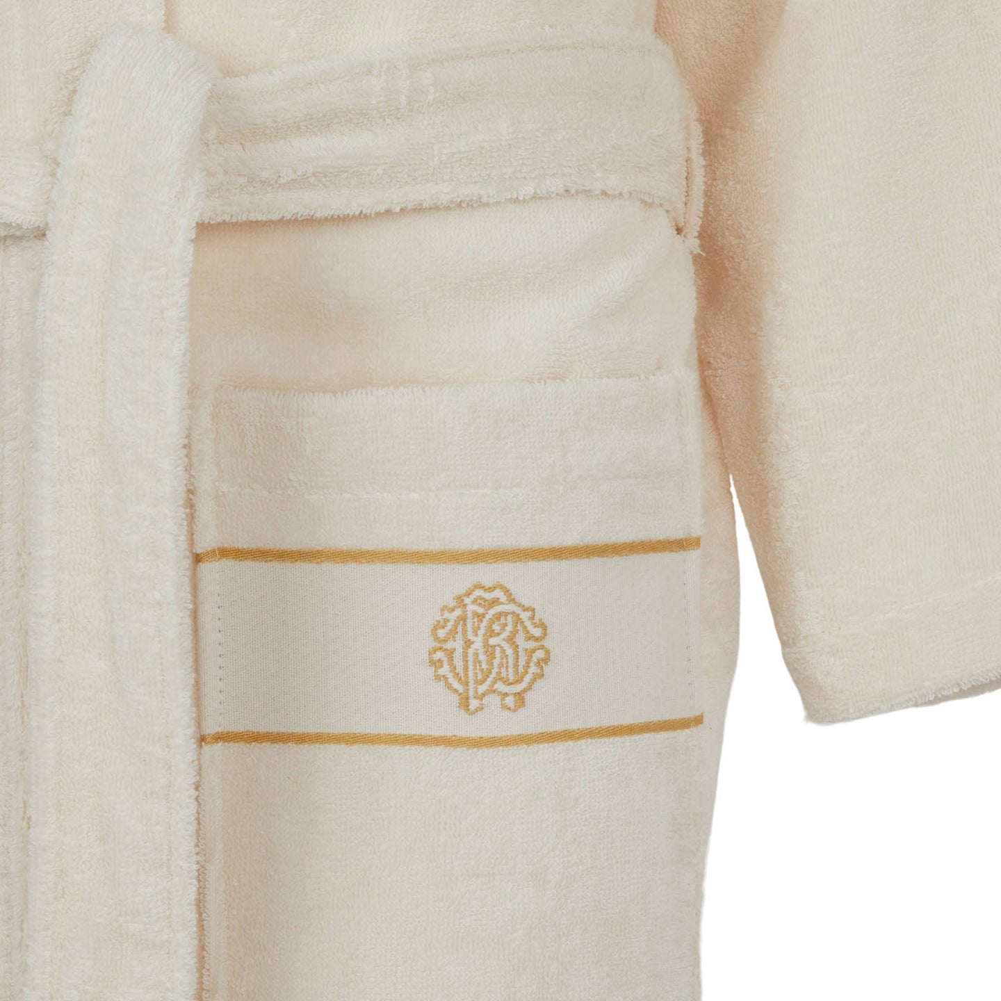 Accappatoio con Cappuccio Roberto Cavalli Gold-new Barocco in Spugna