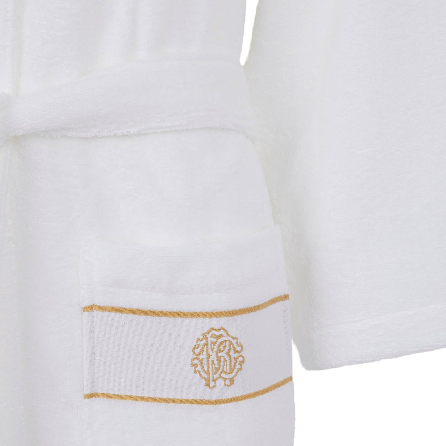 Accappatoio con Cappuccio Roberto Cavalli Gold-new Barocco in Spugna