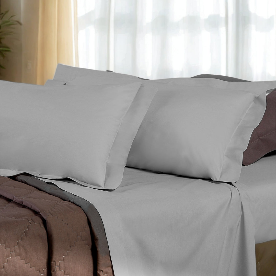 Completo Lenzuola Mirabello Luisiana Louisiana Tinta Unita in Percalle Luisiana