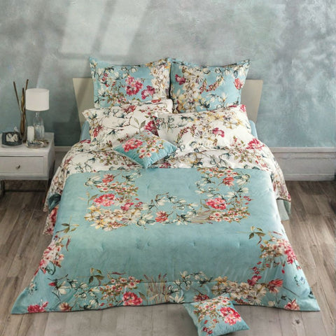 Trapunta Mirabello Orleans Floreale in Velluto e Raso