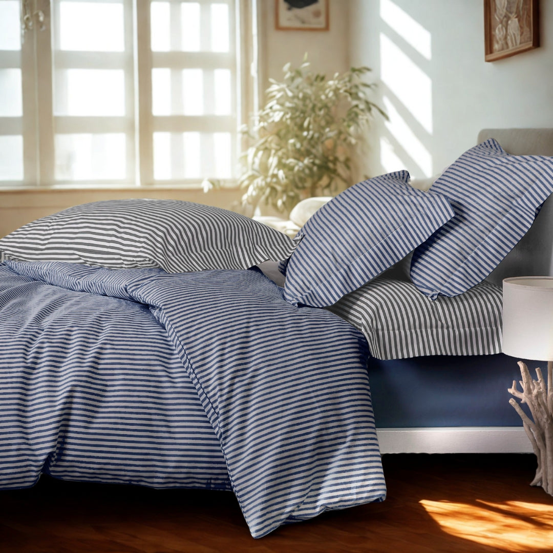 Copripiumino con federe Mirabello Luisiana Polo Geometrico in Percalle