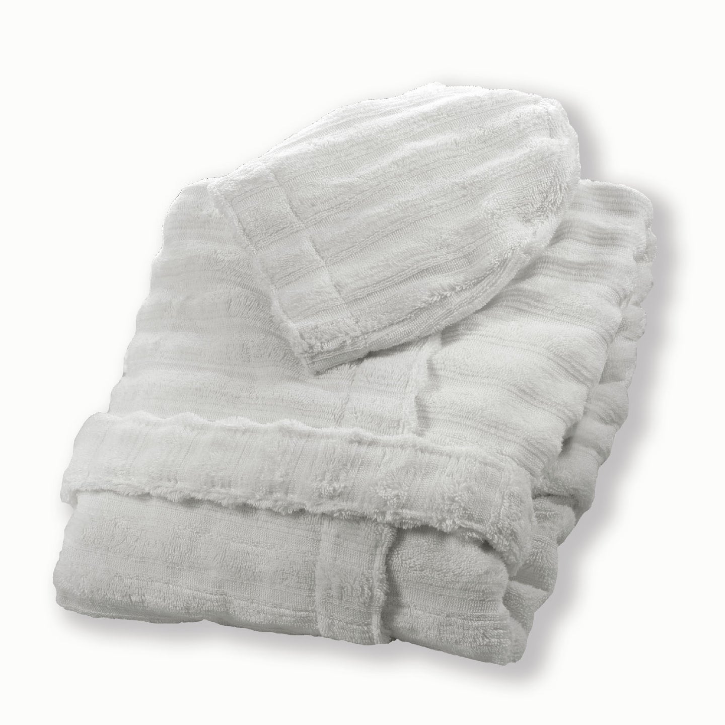 Accappatoio con Cappuccio Carrara Fyber Luxury Tinta Unita in Spugna