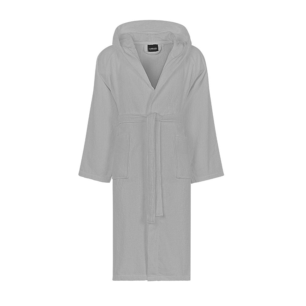 Accappatoio con Cappuccio Carrara Fyber Stripes Moderno in Spugna