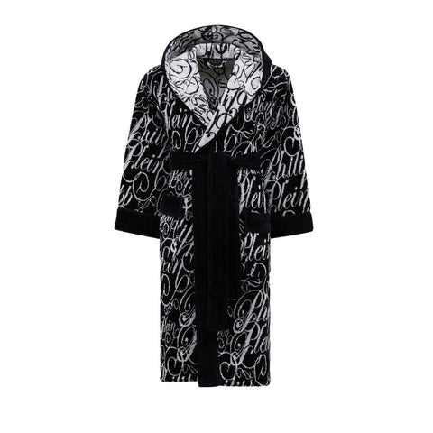 Accappatoio con Cappuccio Philipp Plein Script Moderno in Spugna