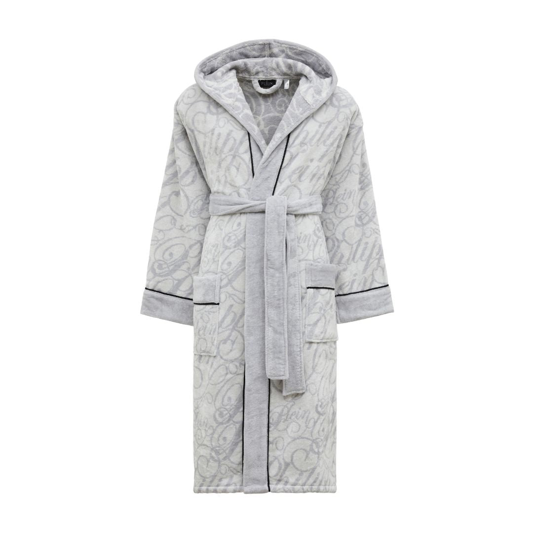 Accappatoio con Cappuccio Philipp Plein Script Moderno in Spugna
