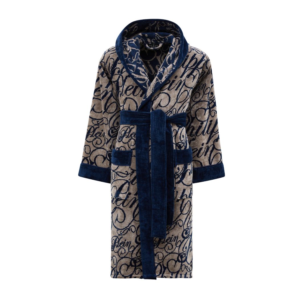 Accappatoio con Cappuccio Philipp Plein Script Moderno in Spugna