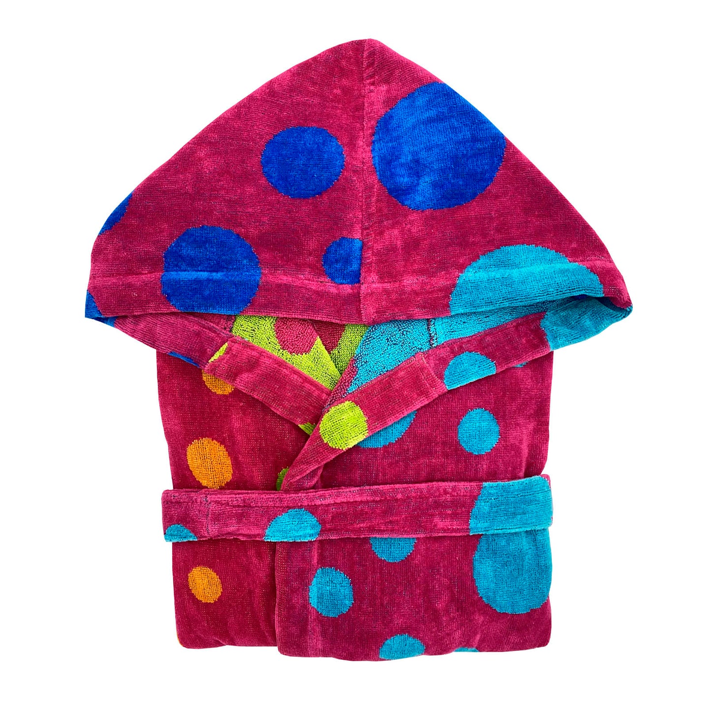 Accappatoio con Cappuccio Mirabello Pois Moderno in Spugna