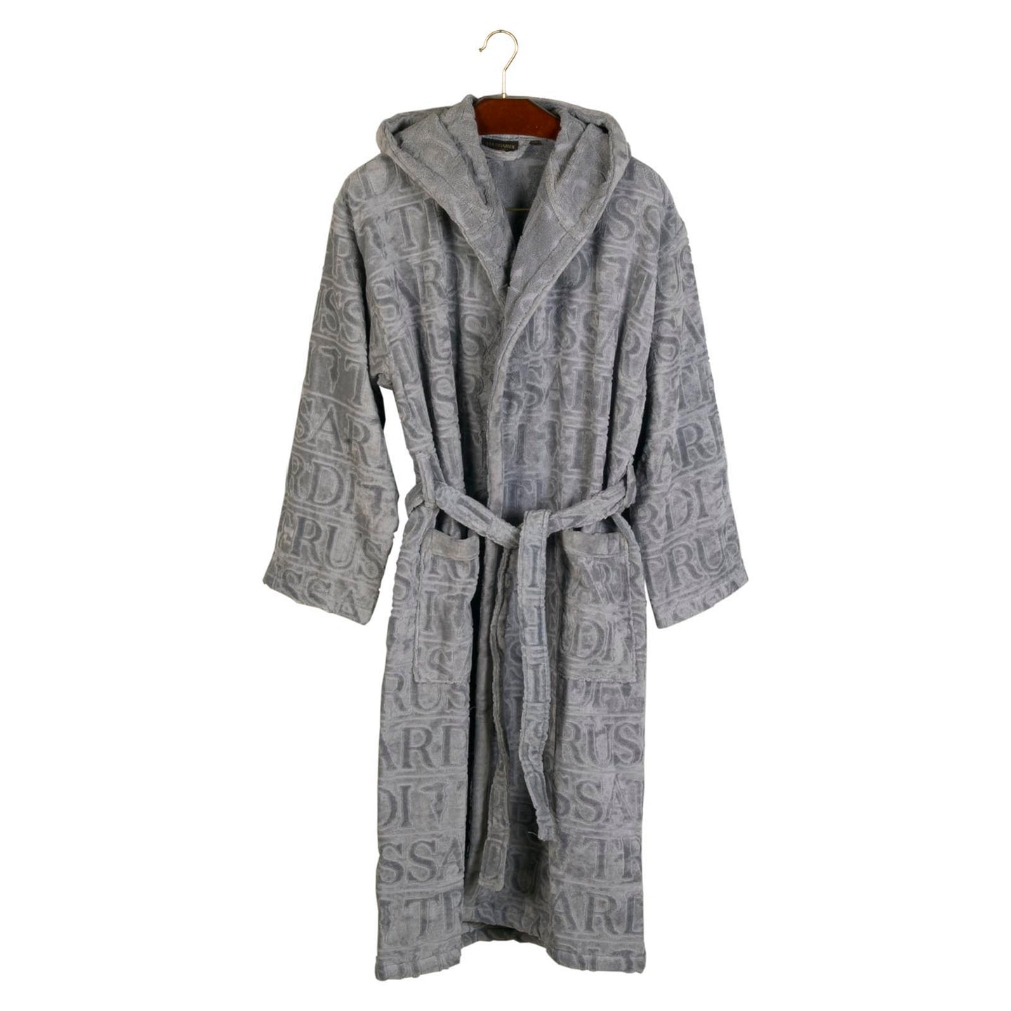 Accappatoio con Cappuccio Trussardi Overlogo Moderno in Spugna