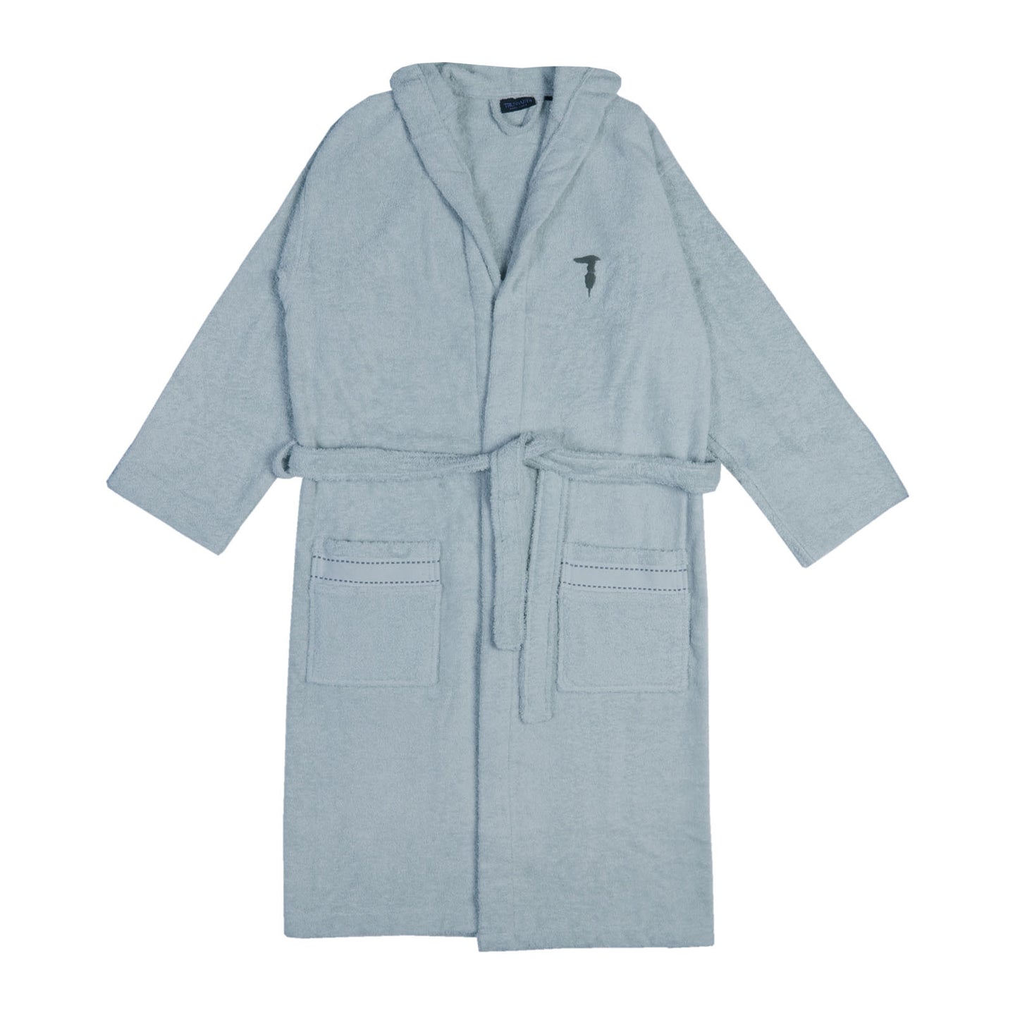 Accappatoio con Cappuccio Trussardi Ribbon Tinta Unita in Cotone