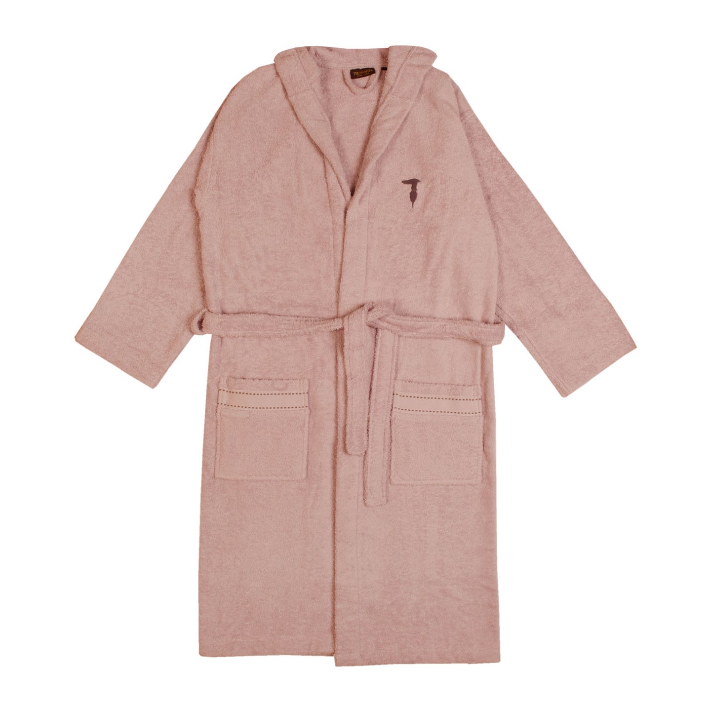 Accappatoio con Cappuccio Trussardi Ribbon Tinta Unita in Cotone