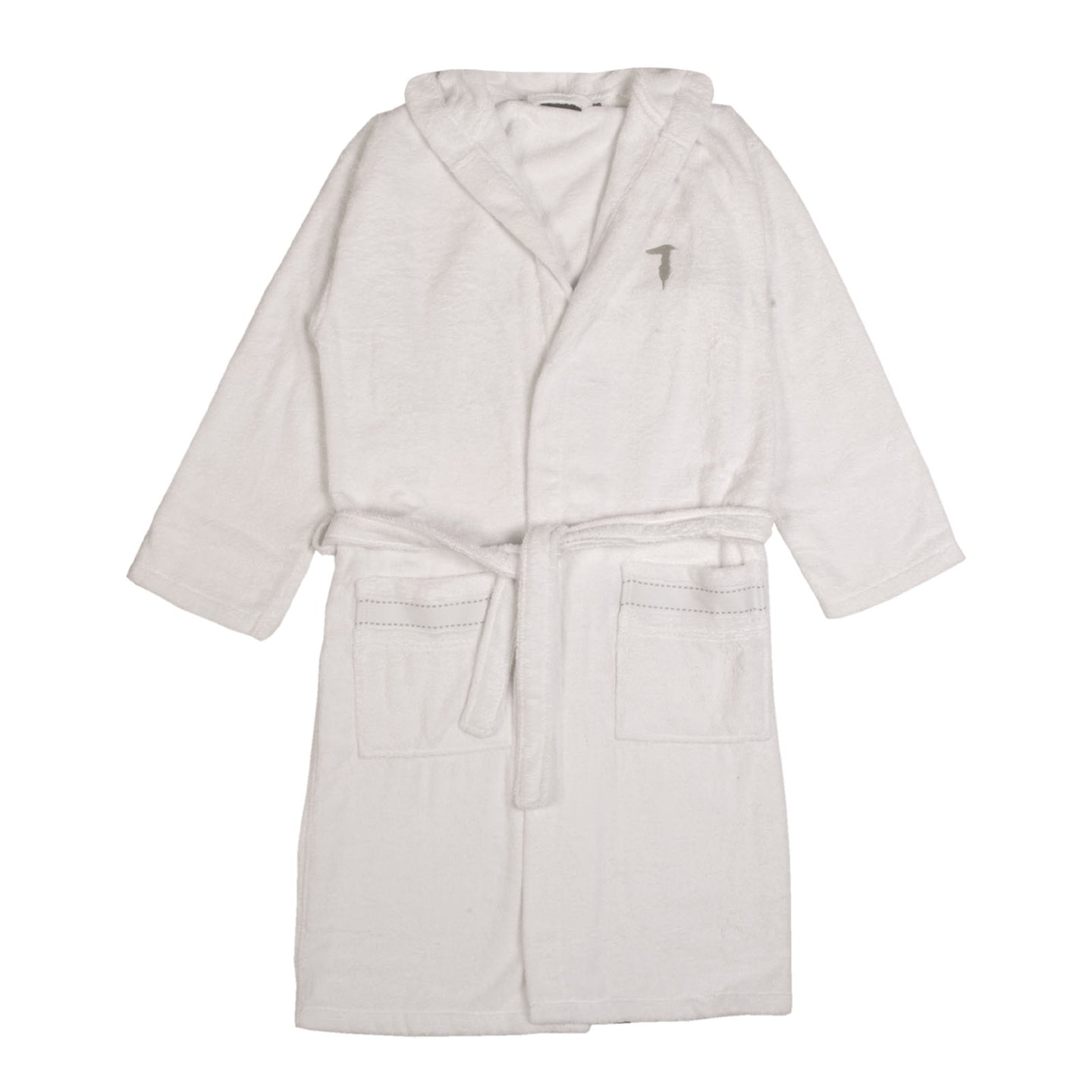 Accappatoio con Cappuccio Trussardi Ribbon Tinta Unita in Cotone