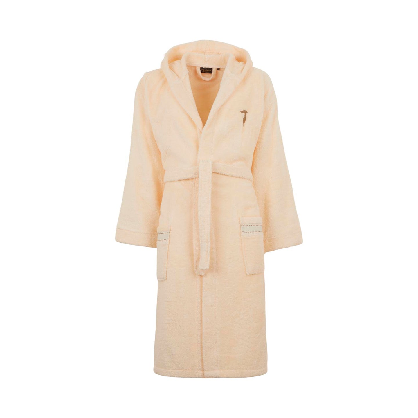 Accappatoio con Cappuccio Trussardi Ribbon Tinta Unita in Cotone