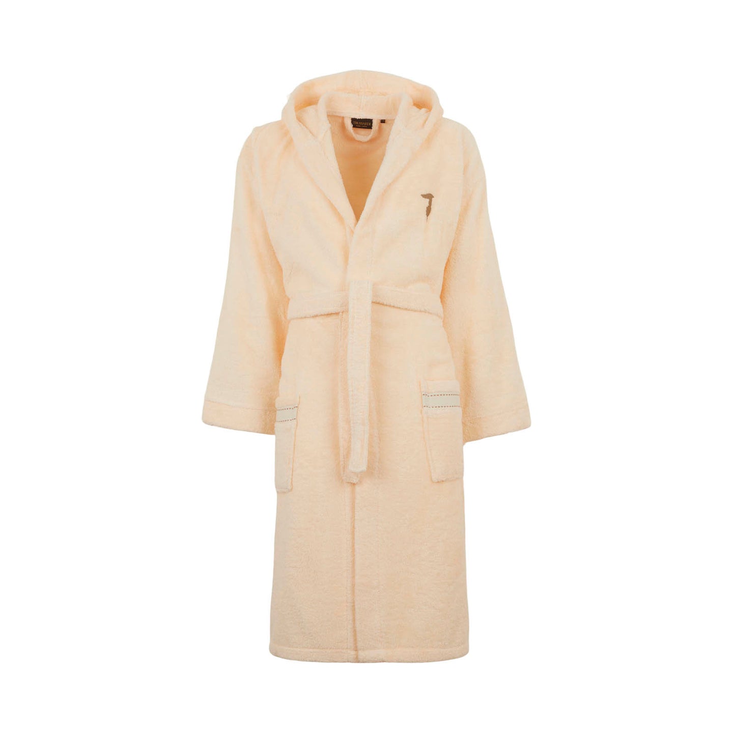 Accappatoio con Cappuccio Trussardi Ribbon Tinta Unita in Cotone