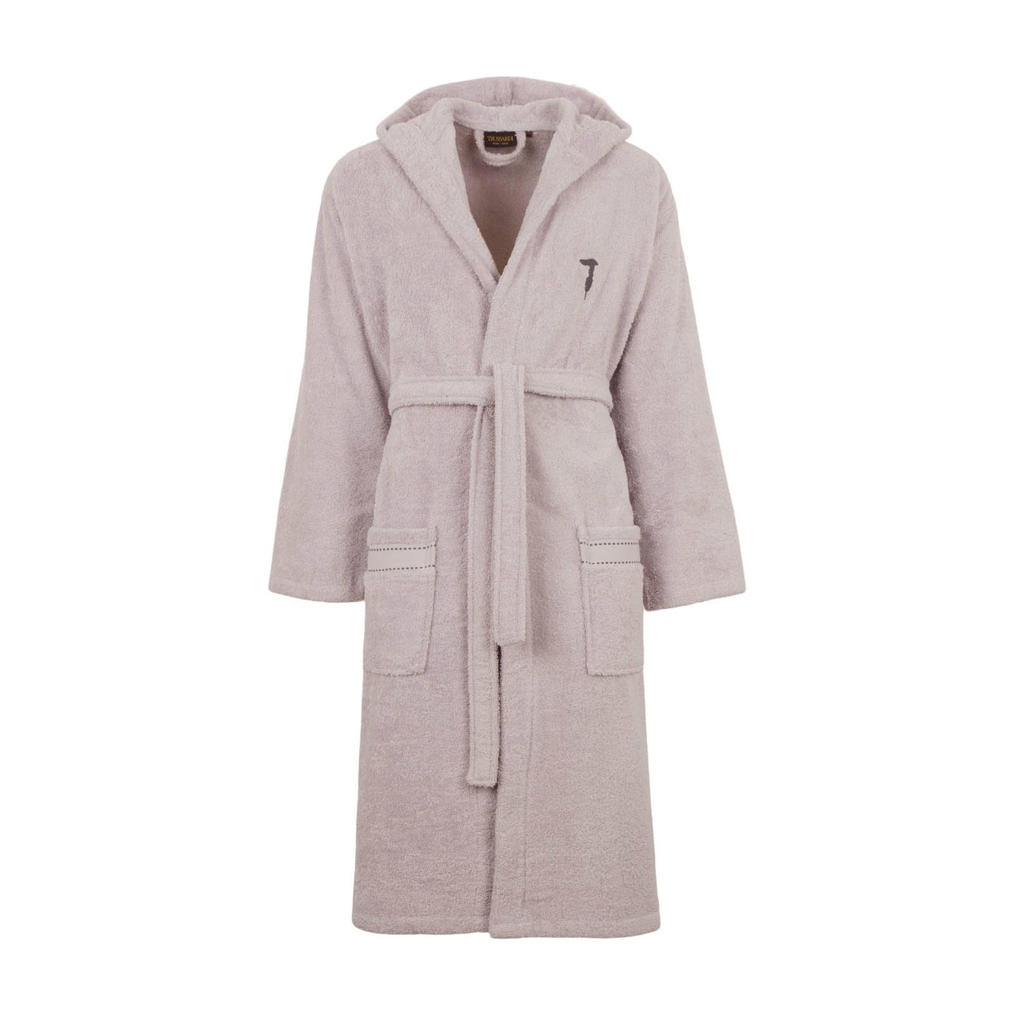 Accappatoio con Cappuccio Trussardi Ribbon Tinta Unita in Cotone