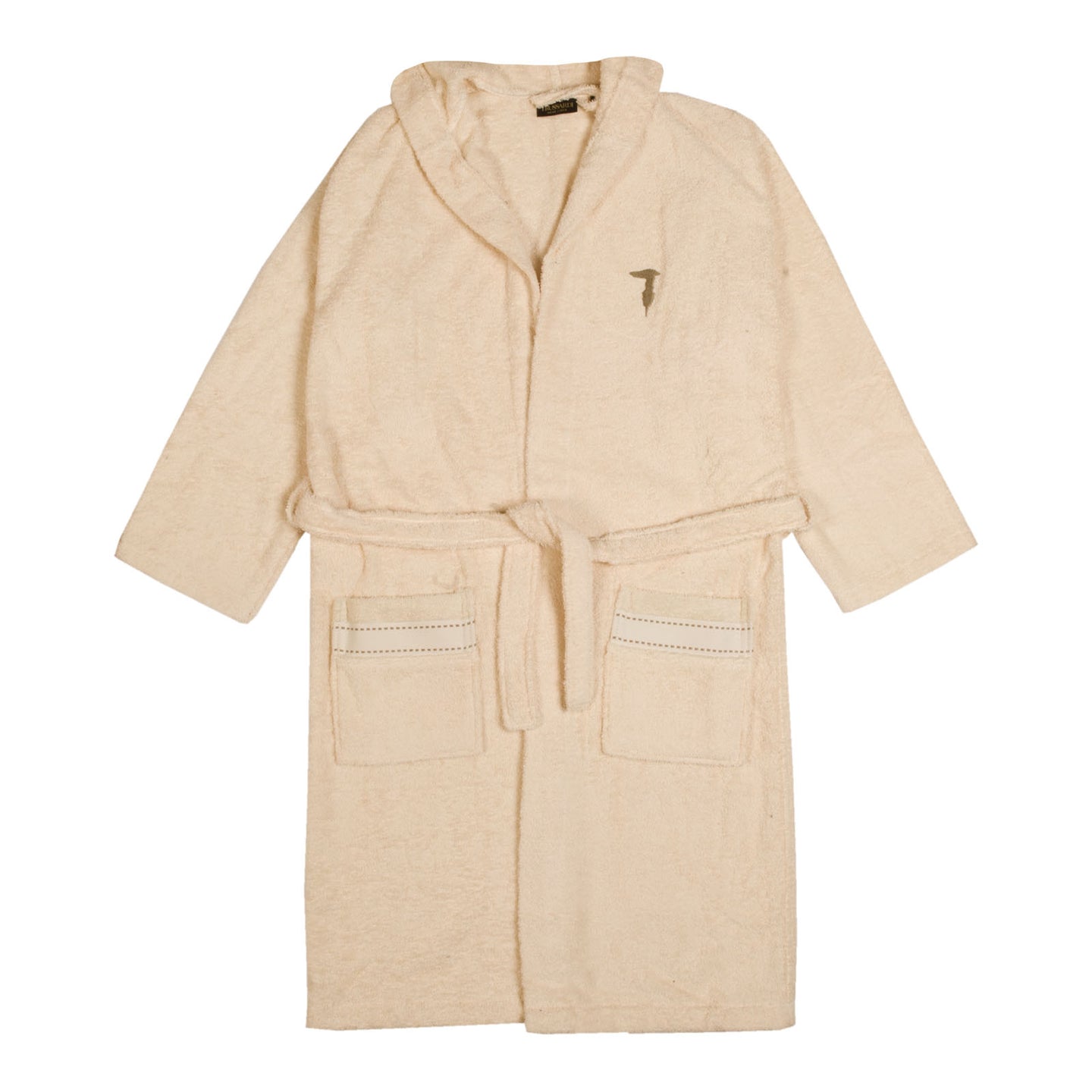 Accappatoio con Cappuccio Trussardi Ribbon Tinta Unita in Cotone
