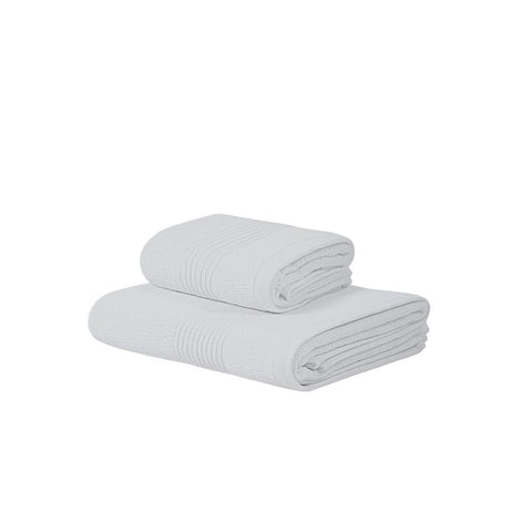 Asciugamano con Ospite Carrara Fyber Stripes Tinta Unita in Spugna