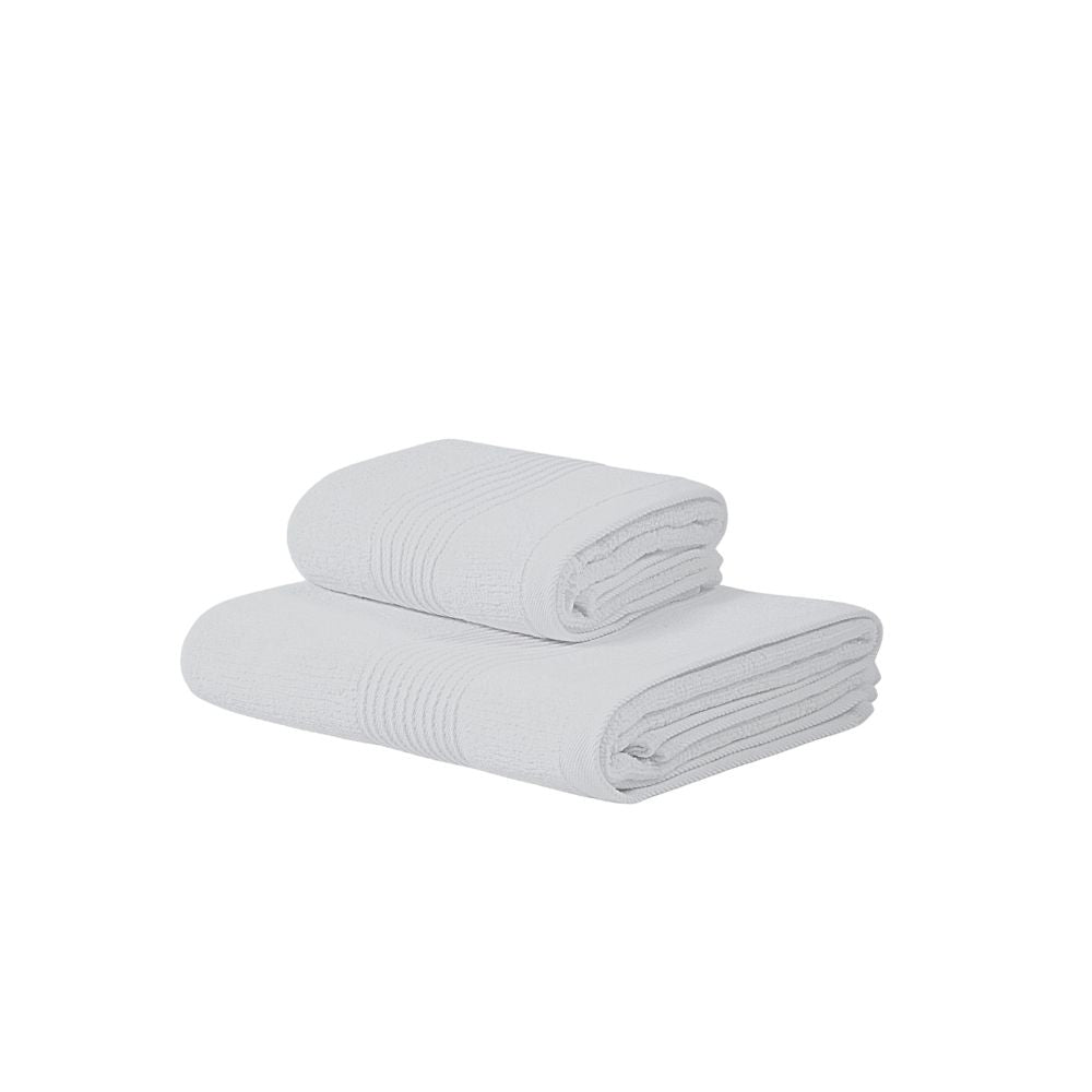 Asciugamano con Ospite Carrara Fyber Stripes Tinta Unita in Spugna