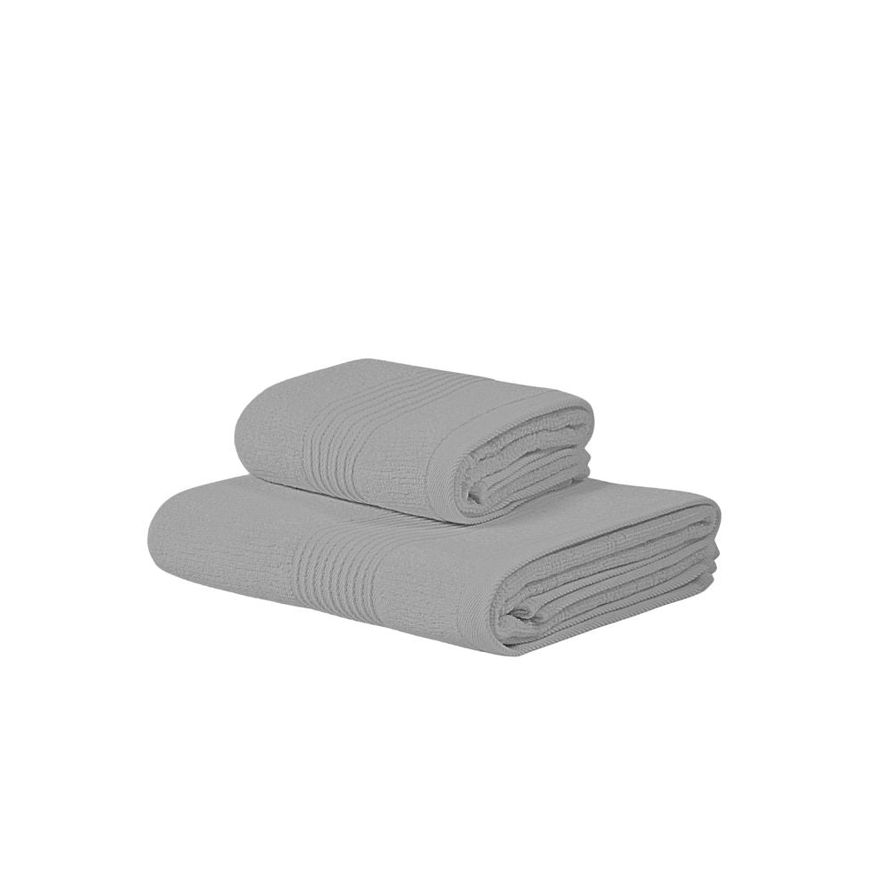 Asciugamano con Ospite Carrara Fyber Stripes Tinta Unita in Spugna