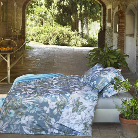 Completo Copripiumino Mirabello Proust's orchid Floreale in Raso di cotone