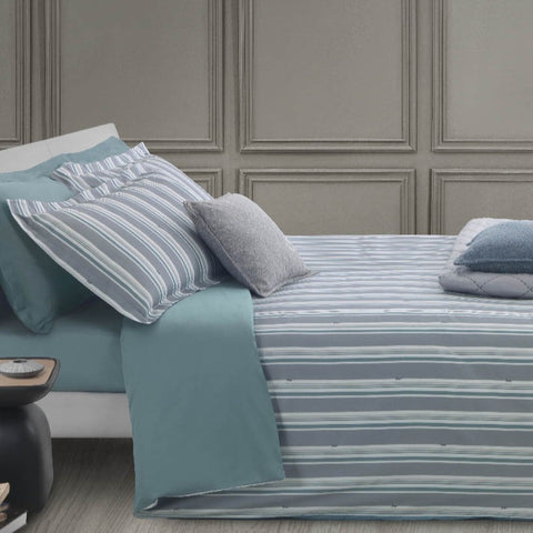 Completo Copripiumino Trussardi Maxi line Geometrico in Raso di cotone