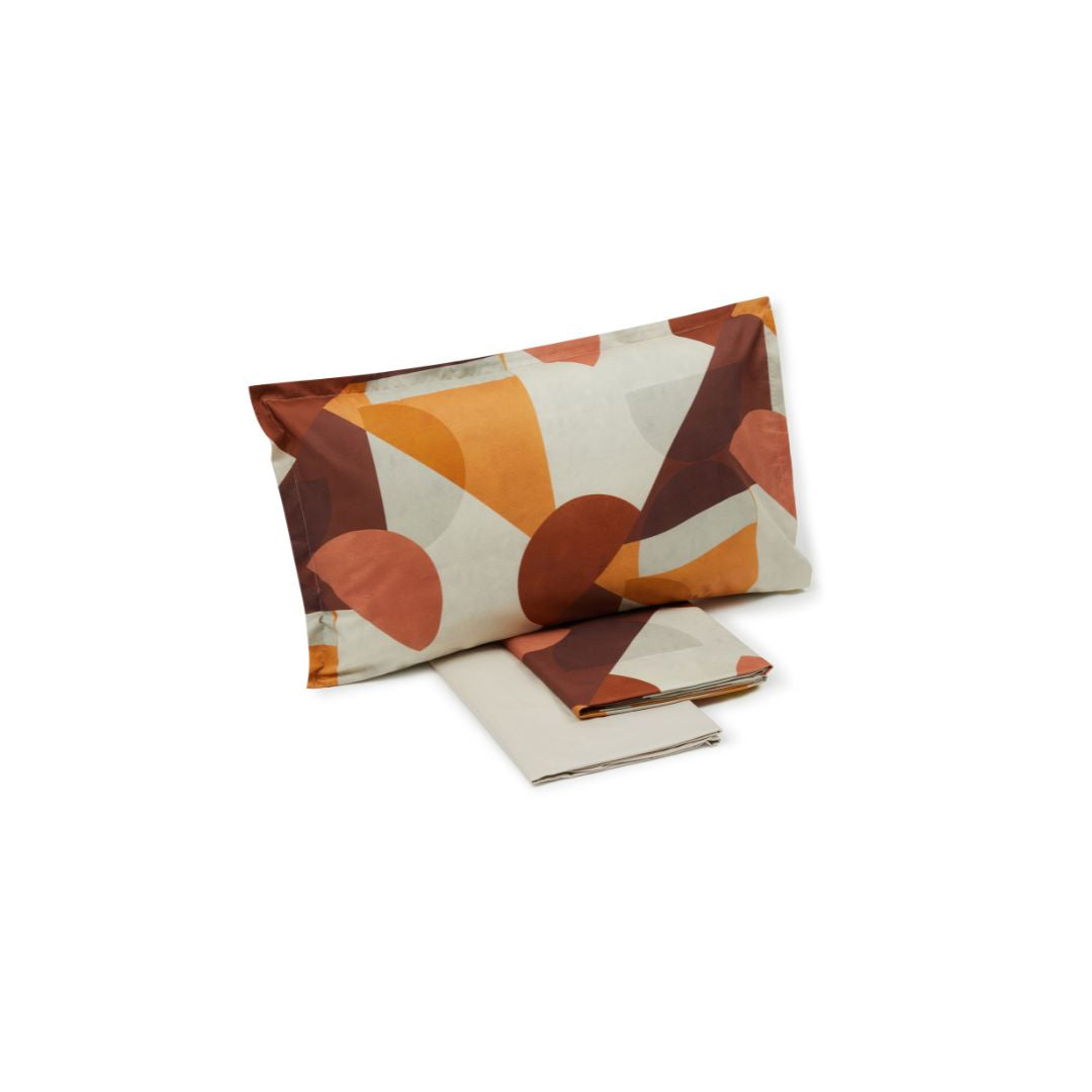 Completo Lenzuola Mirabello Forme Moderno in Percalle Luisiana