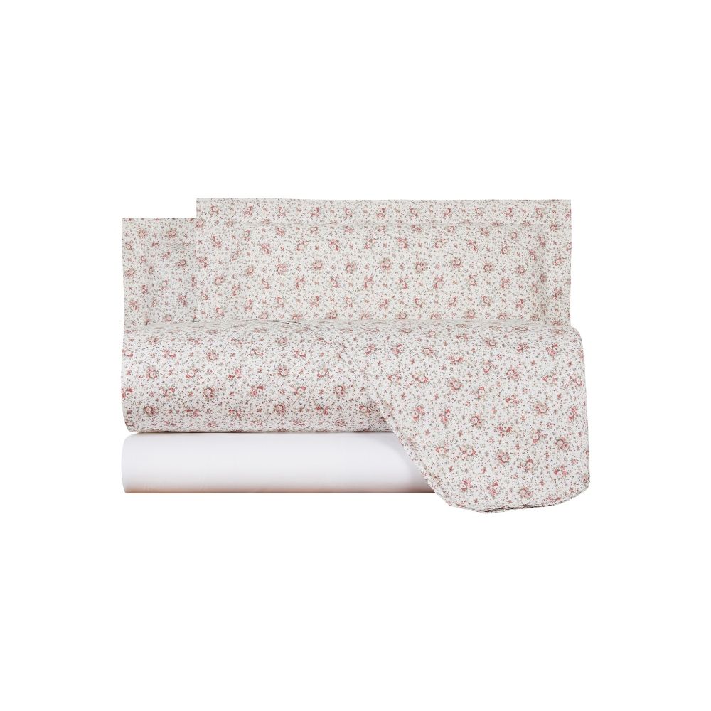 Completo Lenzuola Mirabello Luisiana Petite-bouquet Floreale in Percalle
